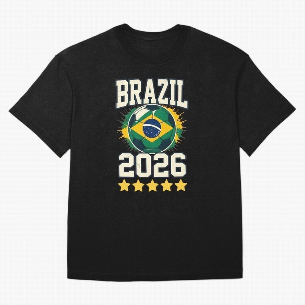 Brazil Soccer Football 2026 Oversized T-Shirt Celebrate Soccer Greatness during Global Football Passion for FIFA World Cup 2026 Group Stage, Centered on CR7, Argentina, Fan Favorite Moments, National Team Passion, Big Match Drama and Soccer