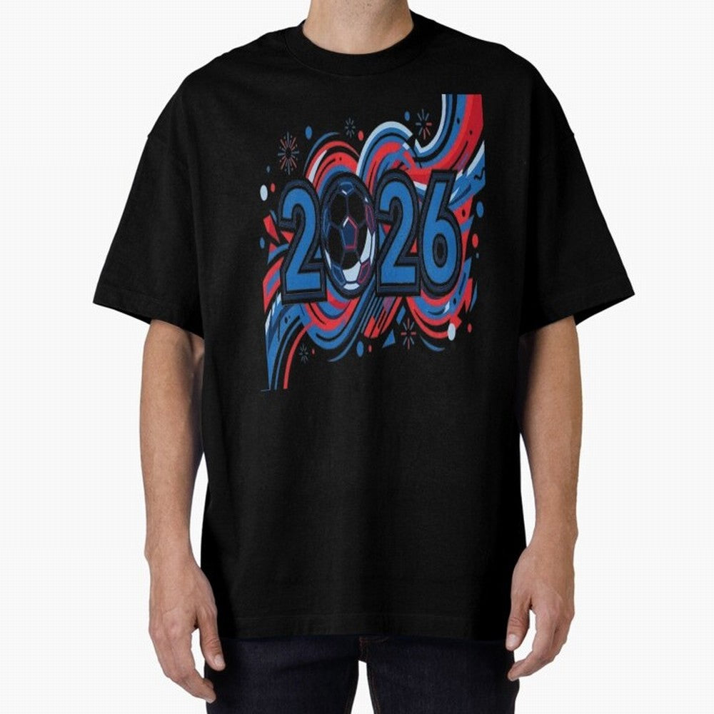 Football 2026 Oversized T-Shirt Celebrate Rivalries and Pride in FIFA World Cup 2026 USA Canada Mexico for Fans of Messi and Cristiano Ronaldo and Argentina, Bringing Football History, Final Match Energy, Crowd Noise and Once in a Lifetime Moments;