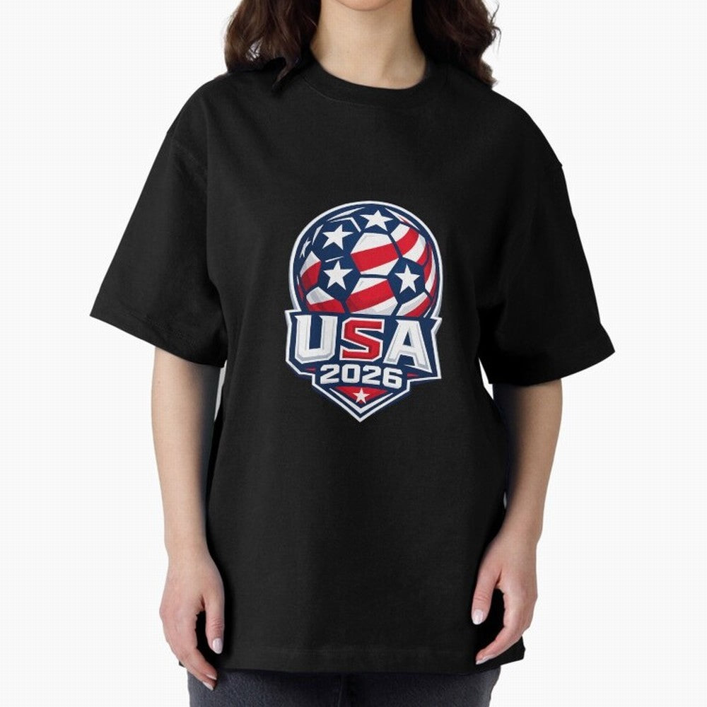Usa 2026 World Cup - Star Spangled Soccer - American Host Fan Oversized T-Shirt Bring Legendary Rivalry Energy to Match Day Hype around FIFA World Cup 2026, Cristiano Ronaldo, England and Germany, Champion Mindset, Group Stage Buzz, Knockout
