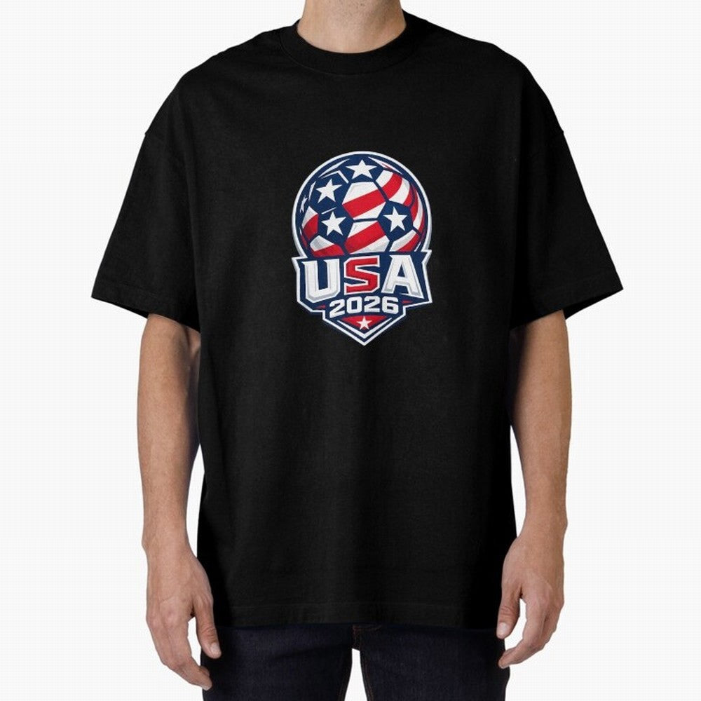 Usa 2026 World Cup - Star Spangled Soccer - American Host Fan Oversized T-Shirt Bring Legendary Rivalry Energy to Match Day Hype around FIFA World Cup 2026, Cristiano Ronaldo, England and Germany, Champion Mindset, Group Stage Buzz, Knockout