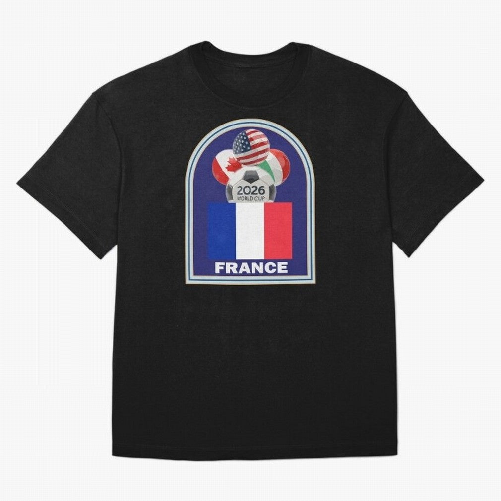 France 2026 Soccer T-shirt Oversized T-Shirt Bring International Match Energy to Global Football Passion for FIFA World Cup 2026 Group Stage, Driven by Messi, CR7 and Mbappe, Brazil, Global Supporter Spirit, Legendary Goals, National Colors and