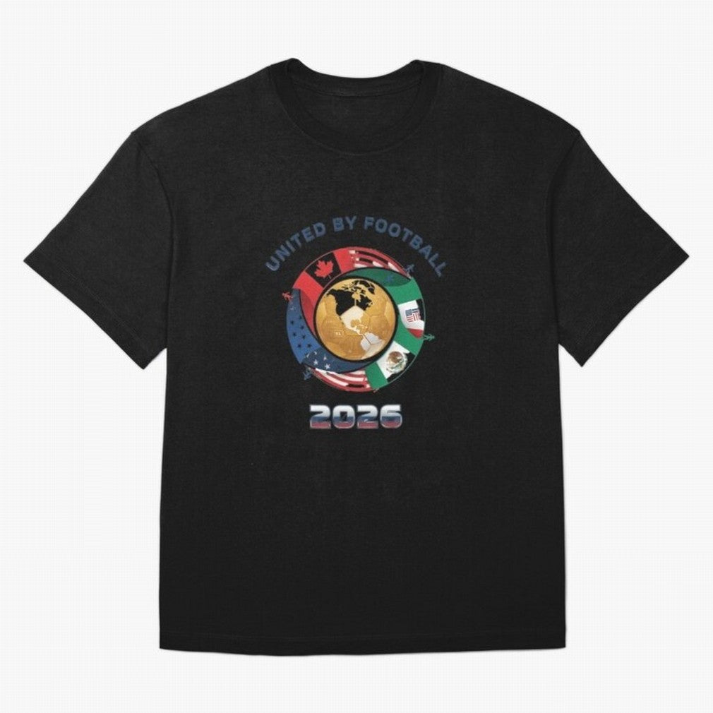 United By Football 2026 Oversized T-Shirt Celebrate Fan Favorites in Match Day Hype around FIFA World Cup 2026 Group Stage, Messi, Brazil, Portugal and Argentina, Supporter Pride, Iconic Celebrations, Legendary Names and Global Match Day Energy;