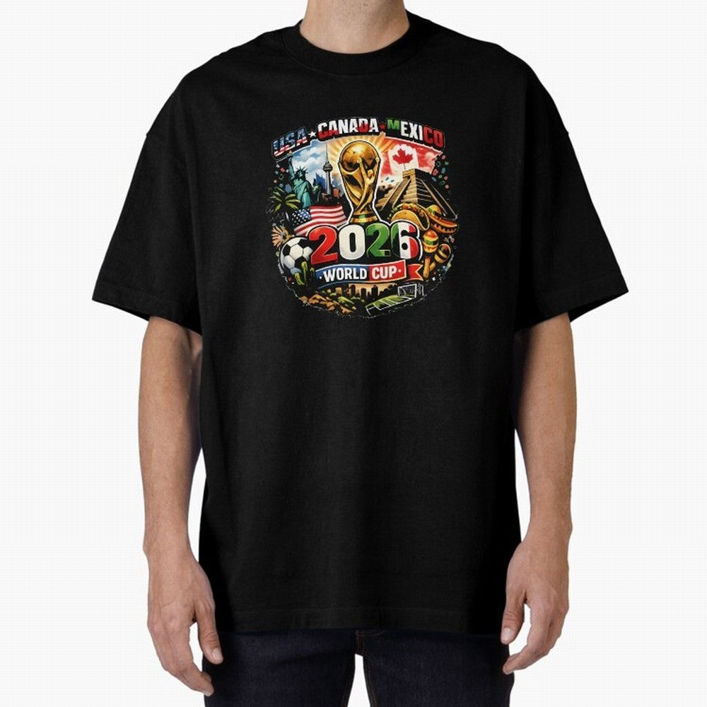 World Cup 2026 Funny Soccer Tournament 2026 T-Shirt_88656674 Oversized T-Shirt Show Love for Legendary Goals in FIFA World Cup 2026 USA Canada Mexico Spirit, Inspired by Brazil, Portugal and Argentina, Messi and Cristiano Ronaldo, Match Day