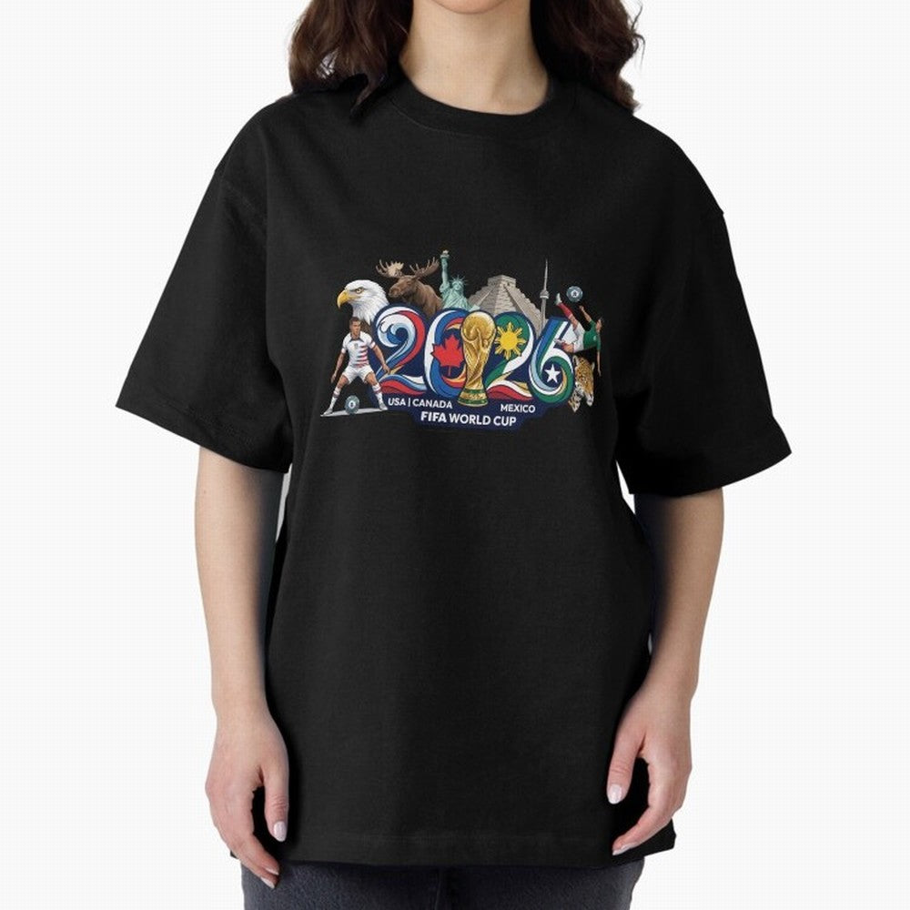 FIFA World Cup 2026 North America: USA Canada Mexico United Nations of Football Oversized T-Shirt Show Your Tournament Heart for FIFA World Cup 2026 Group Stage Spirit, Made for Germany, Mbappe, Stadium Chants, National Pride, Trophy Dreams and