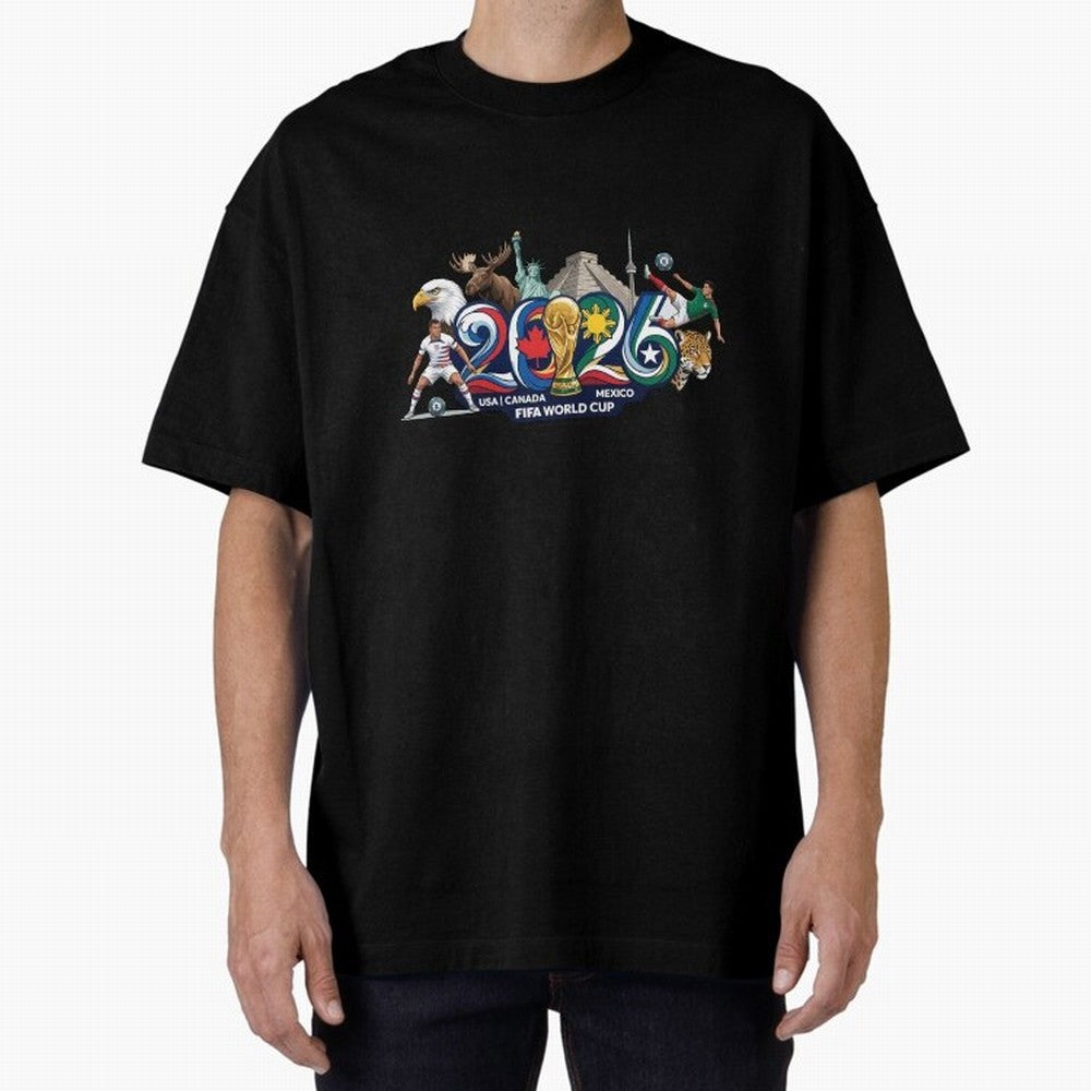 FIFA World Cup 2026 North America: USA Canada Mexico United Nations of Football Oversized T-Shirt Show Your Tournament Heart for FIFA World Cup 2026 Group Stage Spirit, Made for Germany, Mbappe, Stadium Chants, National Pride, Trophy Dreams and