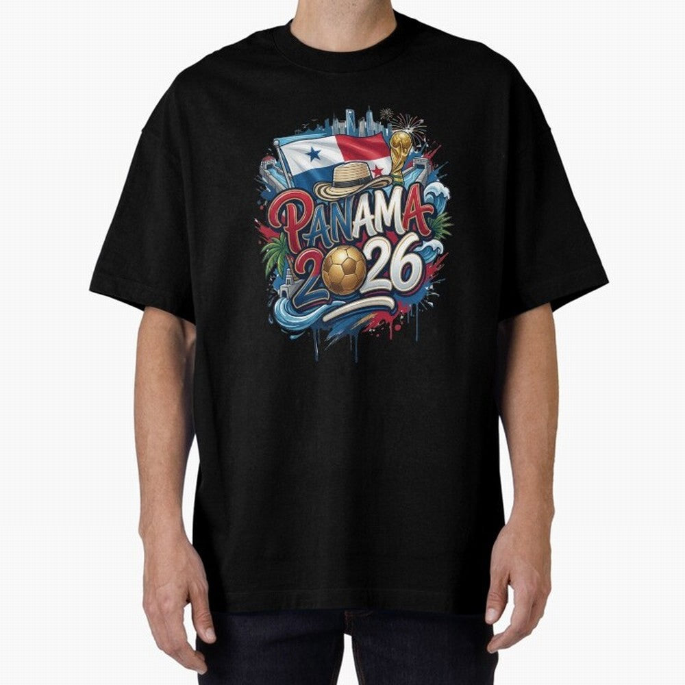 Panama World Cup 2026 Football Legacy Oversized T-Shirt Share FIFA World Cup 2026 Spirit, Filled with Argentina, France and Brazil, Cristiano Ronaldo, Classic Soccer Heritage, Championship Pressure, Fan Loyalty and International Pride; Perfect for