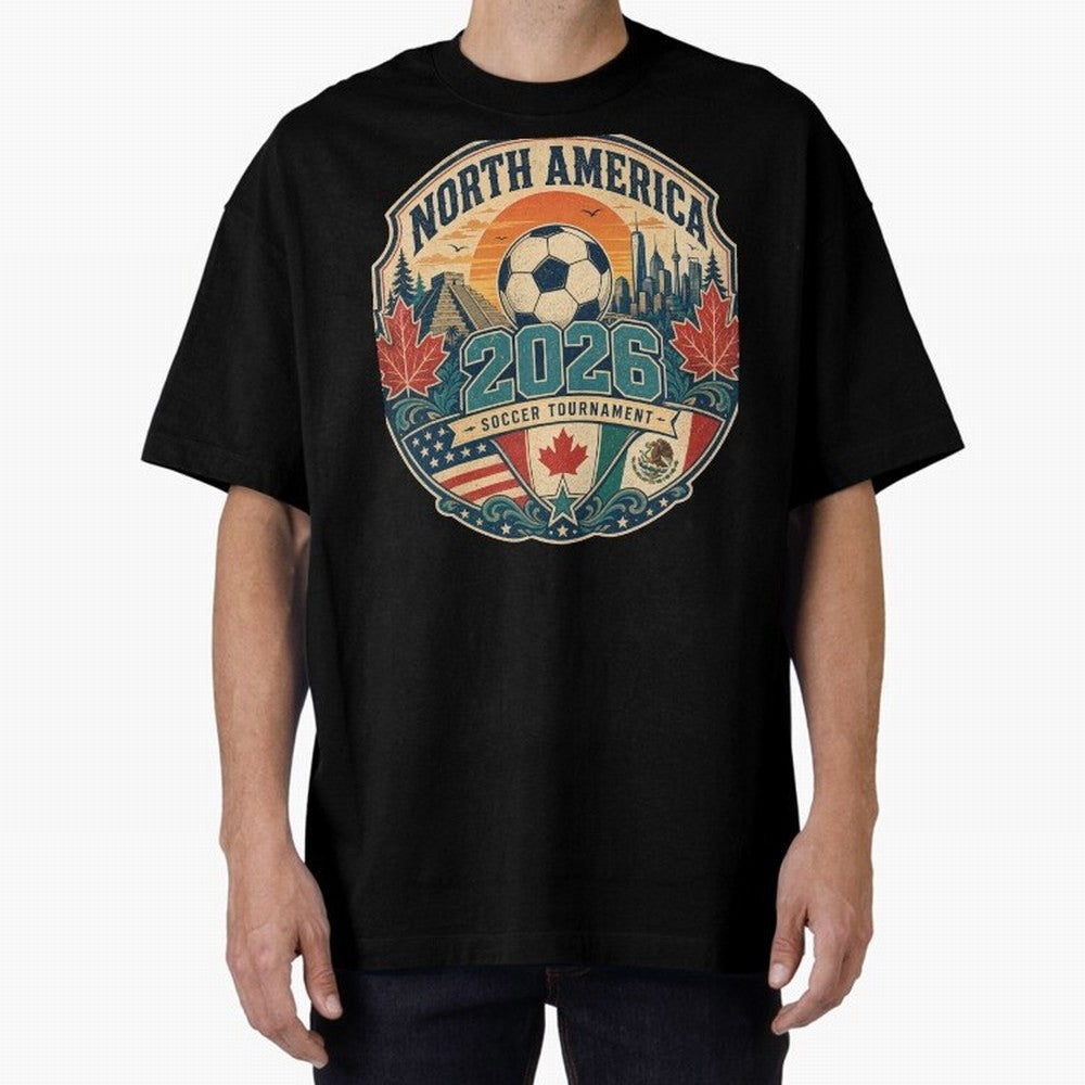 USA Canada Mexico Soccer Cup Oversized T-Shirt Honor FIFA World Cup 2026 USA Canada Mexico for Fans of CR7 and Brazil, Portugal and Argentina, Bringing Tournament Hype, Historic Matchups, Family Viewing Parties and Global Sports Pride; Created for
