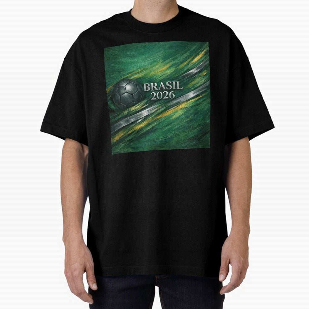 Brazil World Cup 2026 Concept Oversized T-Shirt Join the Countdown to Match Day Hype around FIFA World Cup 2026 Group Stage, Messi, Neymar and Mbappe, Argentina, France and Brazil, Tournament Hype, Historic Matchups, Family Viewing Parties and