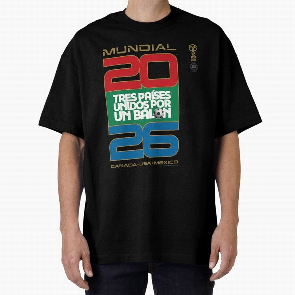 Mundial 26 Three Nations United By A Soccer Ball. Unidos Por Un Baln - World Cup Oversized T-Shirt Bring a Champion Mindset to FIFA World Cup 2026 USA Canada Mexico Featuring Neymar, Argentina and Brazil Energy, Game Day Rituals, Football Legends,