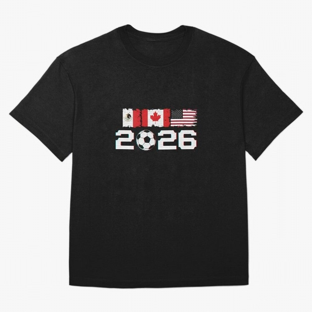 Glitched United 2026 Cup - North America Emblem Part 2 T-Shirt_82924673 Oversized T-Shirt Create FIFA World Cup 2026 Spirit, Celebrating Portugal, Spain and Germany, CR7, Worldwide Fan Energy, Dramatic Goals, Stadium Lights and Championship