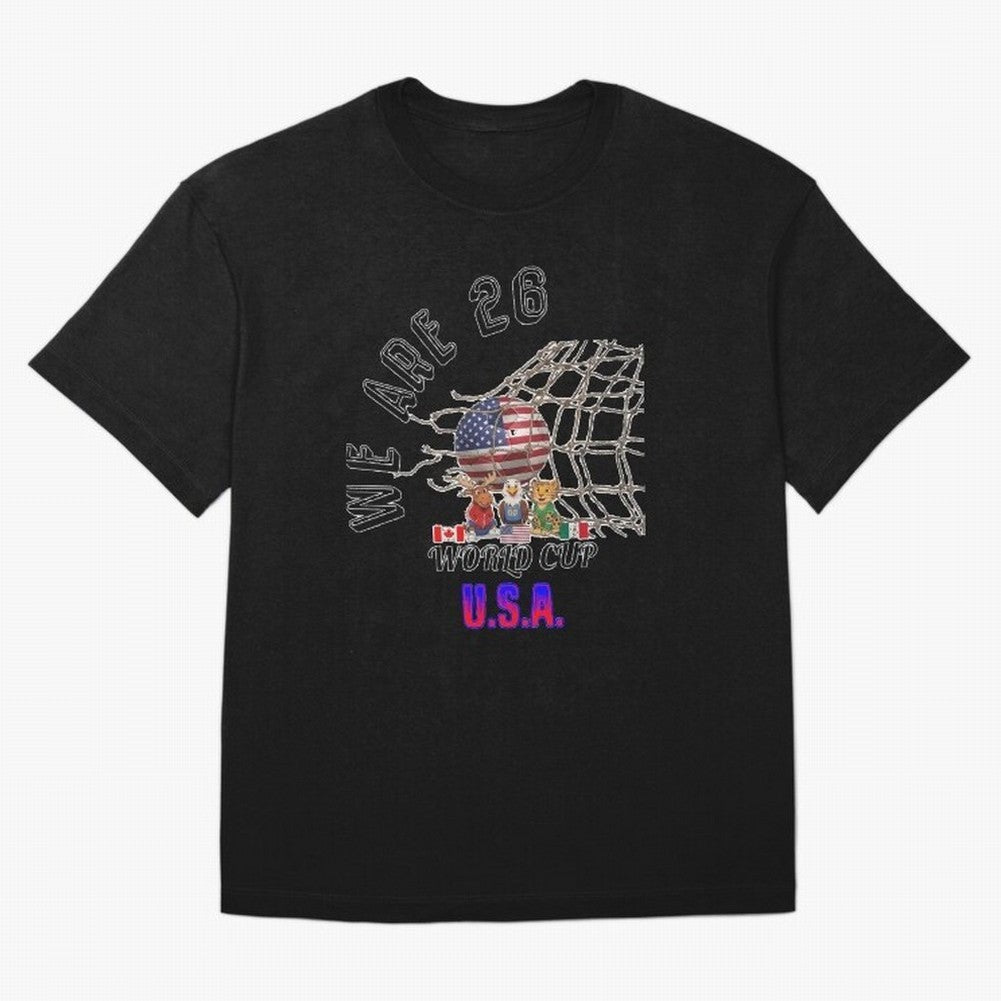 World cup 26 - USA Oversized T-Shirt Live the Energy of FIFA World Cup 2026 Group Stage for Fans of Mbappe and Spain and Netherlands, Bringing Soccer Culture, Superstar Moments, National Team Dreams and Competitive Fire; Perfect for Supporters Who