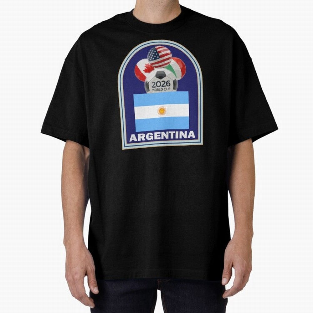 Argentina 2026 Soccer T-shirt Oversized T-Shirt Remember Iconic Moments from FIFA World Cup 2026 for Fans of Neymar, Haaland and Cristiano Ronaldo and Germany, Bringing Football Passion, Legendary Performances, Festival Vibes and Supporter