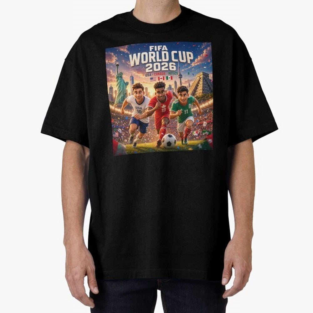 ? USA Canada Mexico Football 2026 #football 2026 Oversized T-Shirt Enjoy FIFA World Cup 2026 Group Stage Driven by Messi, Neymar and Mbappe, France Energy, Classic Soccer Heritage, Championship Pressure, Fan Loyalty and International Pride; Perfect