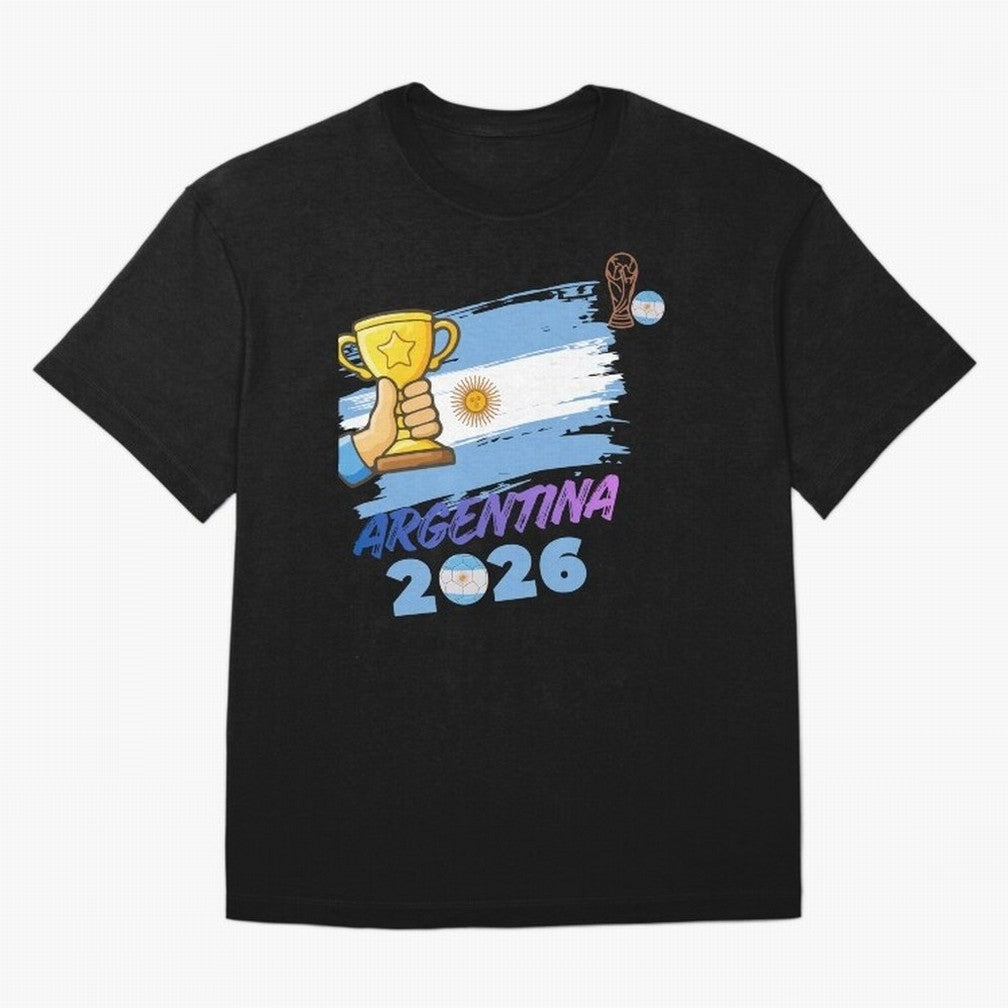 Argentina world cup design Oversized T-Shirt Follow the Road to FIFA World Cup 2026 USA Canada Mexico for Fans of Cristiano Ronaldo and Argentina and Brazil, Bringing Champion Mindset, Group Stage Buzz, Knockout Tension and Passionate Fan Culture;
