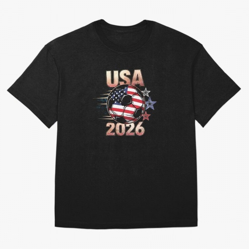 USA Soccer with Red White Blue Stars 2026 Cup T-Shirt_83834283 Oversized T-Shirt Bring International Match Energy to Global Football Passion for FIFA World Cup 2026, Driven by Messi, Neymar and Mbappe, Germany, Championship Spirit, Famous Goals,