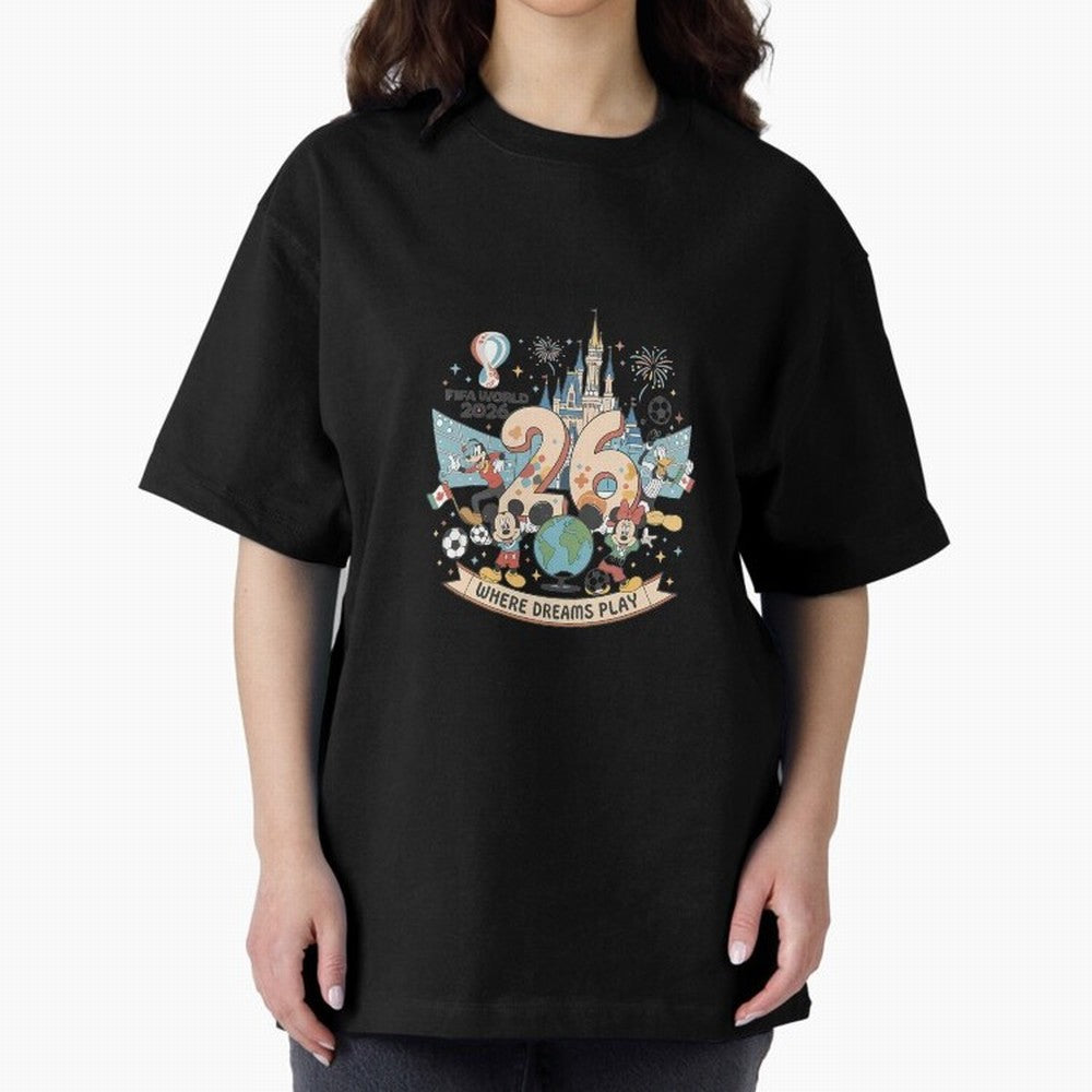 Dreamland Football 26 Oversized T-Shirt Bring Match Day Fire to FIFA World Cup 2026 Group Stage Spirit, Built around Spain, Neymar, Match Day Excitement, Supporter Culture, Golden Goals and Global Football Passion; Perfect for People Who Love