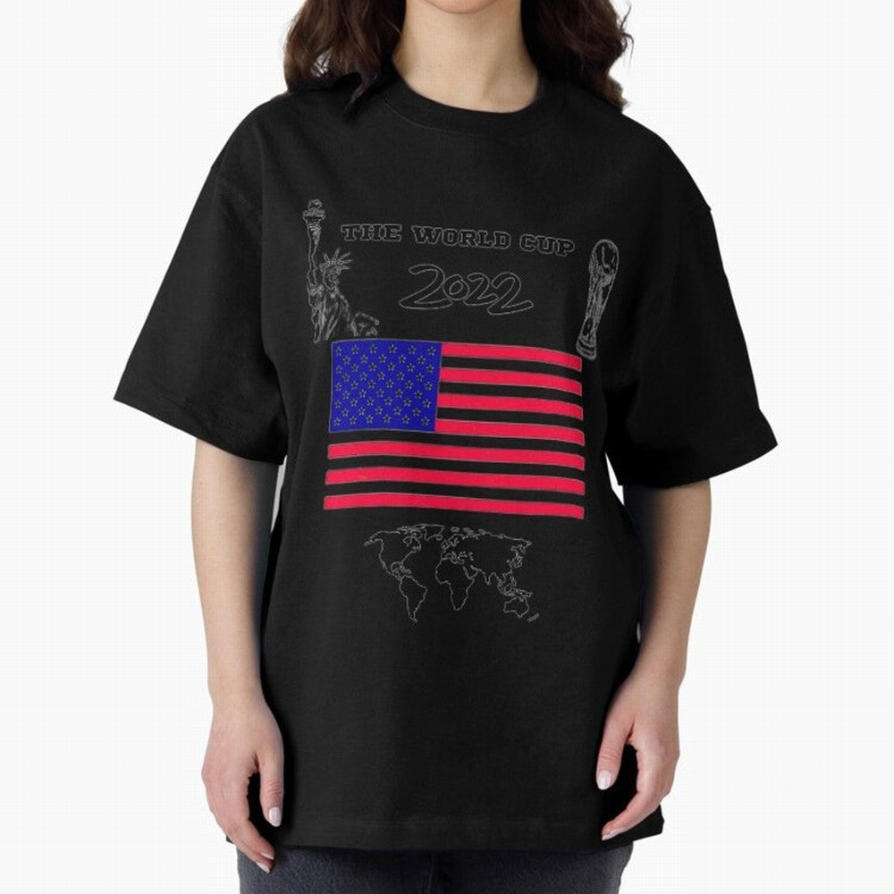 T-shirt for World cup, USA Oversized T-Shirt Show Your Love for the FIFA World Cup 2026 USA Canada Mexico Journey through Messi, Neymar and Mbappe Highlights, Brazil, Portugal and Argentina Pride, Champion Mindset, Group Stage Buzz, Knockout