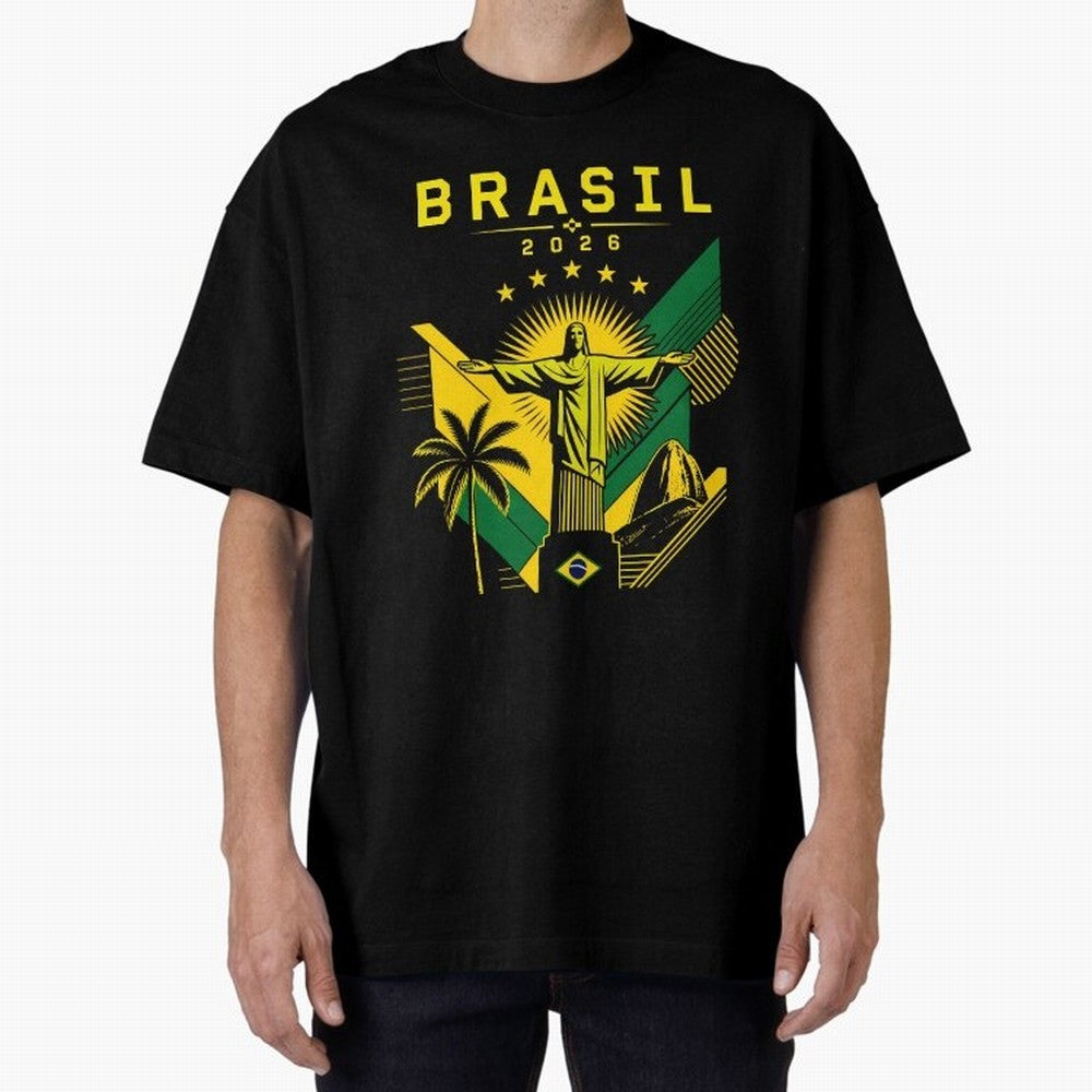 Brasil 2026 Christ the Redeemer Rio Oversized T-Shirt Bring Champion Energy into Match Day Hype around FIFA World Cup 2026 USA Canada Mexico, Cristiano Ronaldo, Haaland and CR7, Spain and Netherlands, Stadium Chants, National Pride, Trophy Dreams