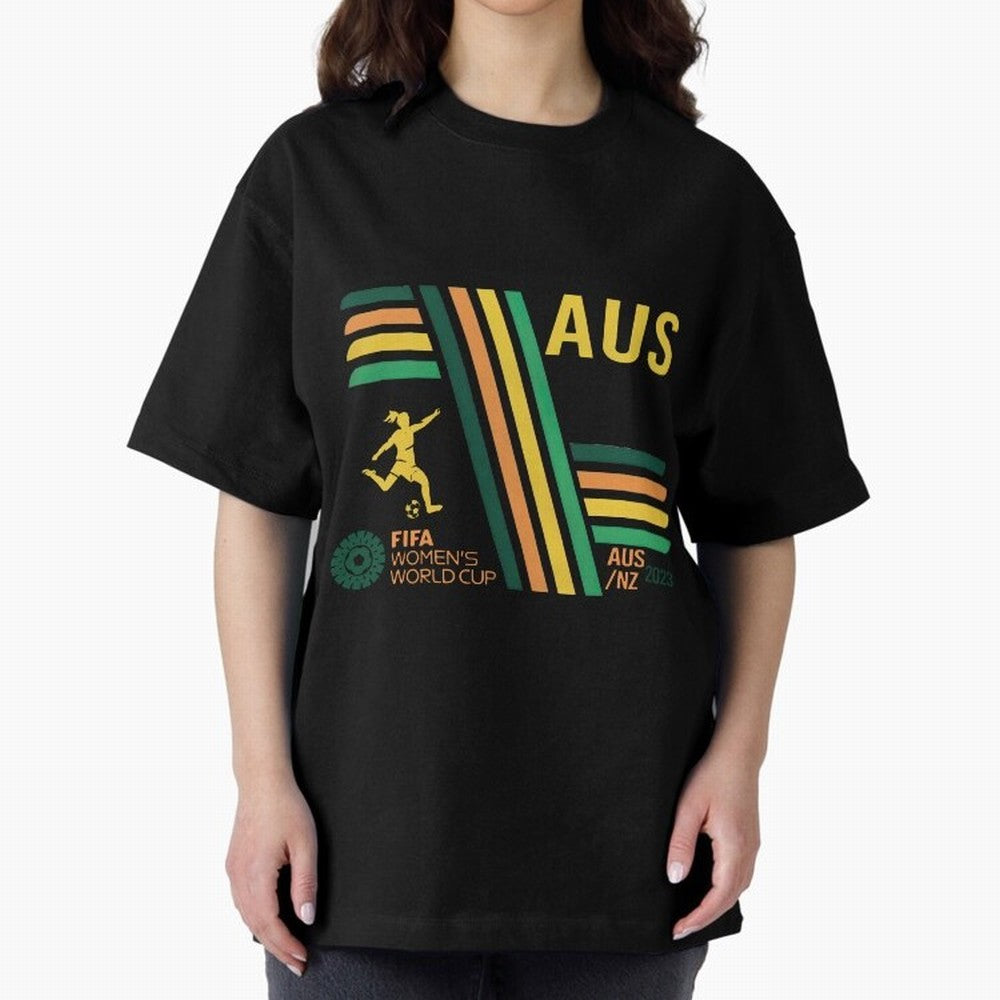 Australia Women's World Cup Oversized T-Shirt Cheer through Every Moment of FIFA World Cup 2026 Group Stage for Fans of Messi and France and Portugal, Bringing Vintage Soccer Flavor, Modern Football Stars, National Flags and Final Night Emotion;