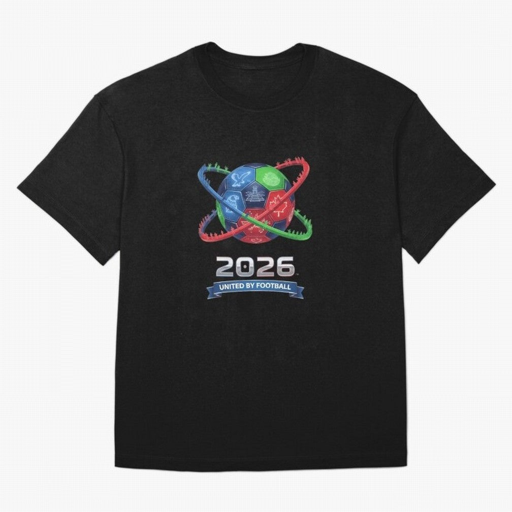 United By Football 2026 Global Connectivity Oversized T-Shirt Celebrate Unforgettable Nights in the FIFA World Cup 2026 USA Canada Mexico Journey through Messi, CR7 and Mbappe Highlights, Argentina and Brazil Pride, Worldwide Fan Energy, Dramatic