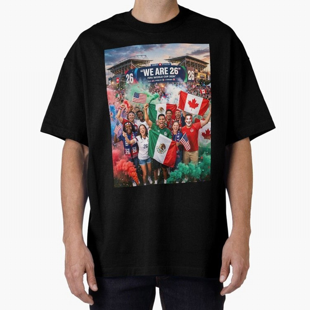 2026 World Cup Fans Celebrate Oversized T-Shirt Show Up for the Glory of FIFA World Cup 2026 Spirit, Centered on Brazil, Portugal and Argentina, Messi, CR7 and Mbappe, Football Festival Excitement, Trophy Ambitions, Country Rivalries and Star