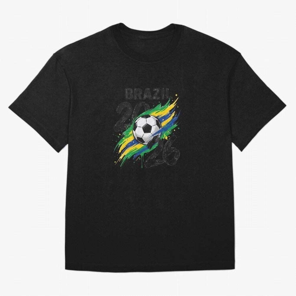 Brazil Soccer 2026 Fan Shirt ¨C Brazil Football Supporter Oversized T-Shirt Celebrate Fan Favorites in FIFA World Cup 2026 USA Canada Mexico Spirit, Capturing France and Portugal, Messi, Neymar and Mbappe, Supporter Pride, Iconic Celebrations,