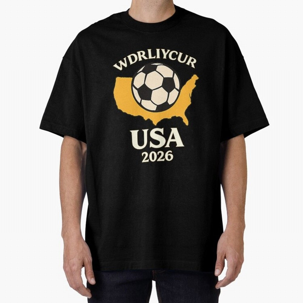 World Cup 2026 USA Soccer Fan T-Shirt Oversized T-Shirt Create FIFA World Cup 2026 Centered on Messi, CR7 and Mbappe, Portugal Energy, Football Festival Excitement, Trophy Ambitions, Country Rivalries and Star Player Buzz; Created for Match Day