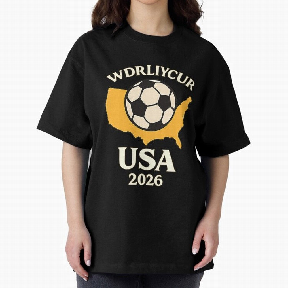 World Cup 2026 USA Soccer Fan T-Shirt Oversized T-Shirt Create FIFA World Cup 2026 Centered on Messi, CR7 and Mbappe, Portugal Energy, Football Festival Excitement, Trophy Ambitions, Country Rivalries and Star Player Buzz; Created for Match Day