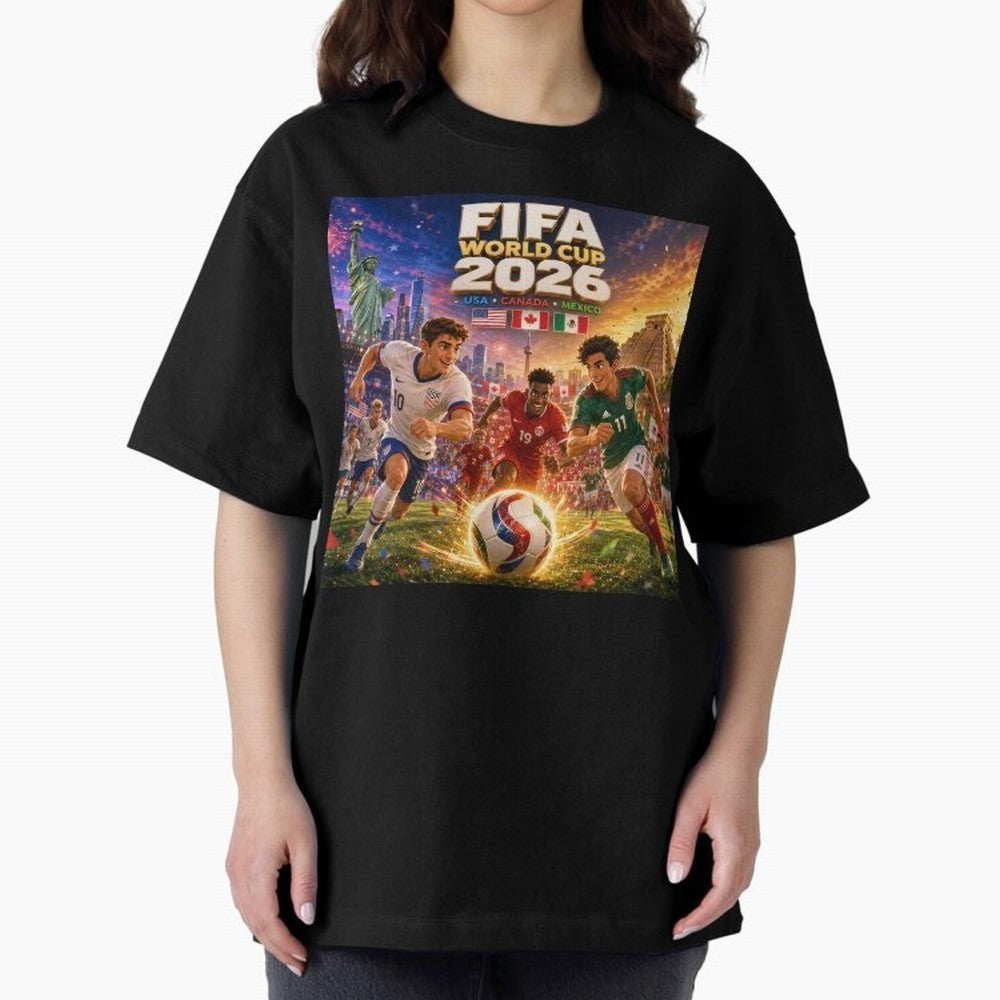 North America Football Festival 2026 #football 2026 Oversized T-Shirt Live the Energy of Global Football Passion for FIFA World Cup 2026 USA Canada Mexico, Built around CR7, Germany, Champion Mindset, Group Stage Buzz, Knockout Tension and