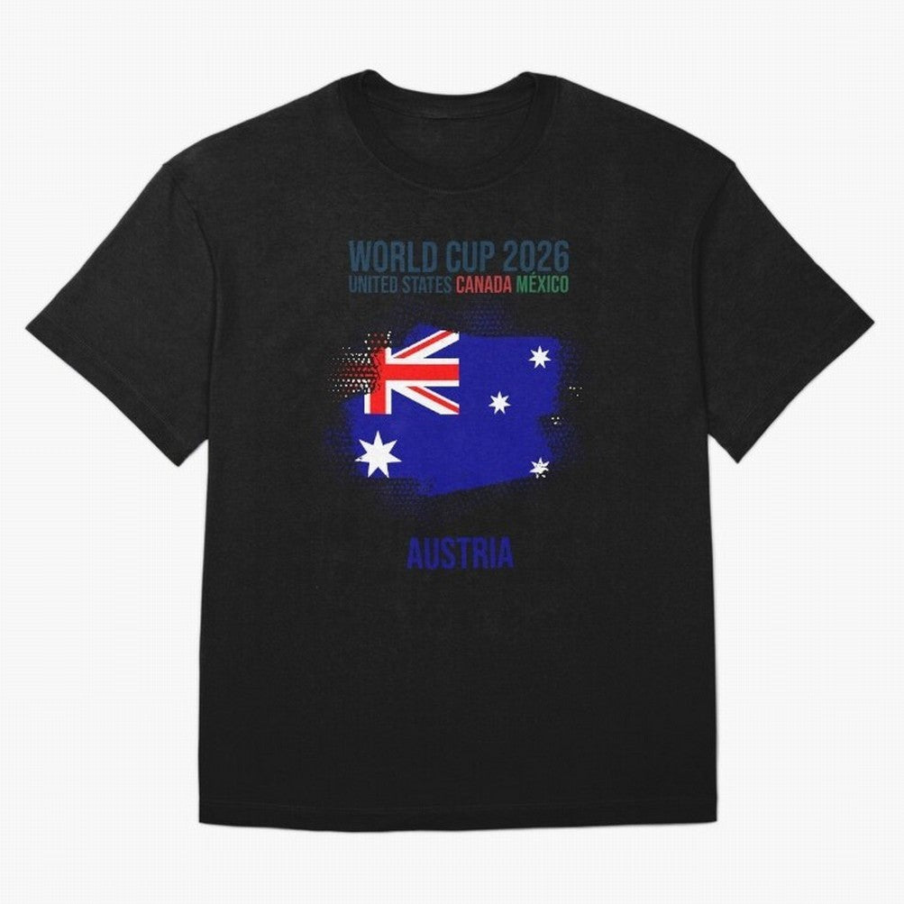 AUSTRIA WORLD CUP 2026 Oversized T-Shirt Show Passion for the Stars of FIFA World Cup 2026 for Fans of Mbappe and Neymar and Argentina, France and Brazil, Bringing Game Day Rituals, Football Legends, Country Pride and the Road to the Final; Perfect