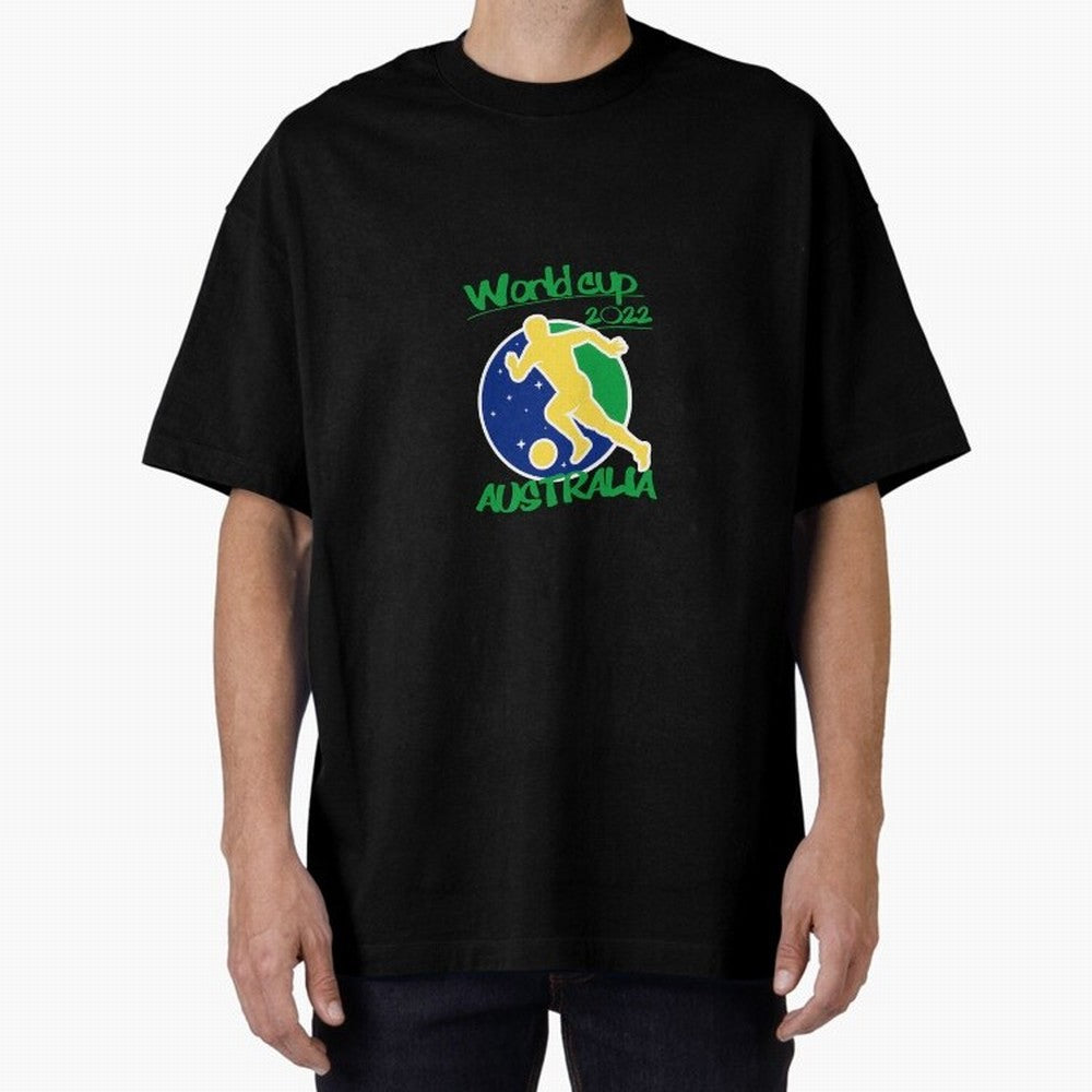 Australia World Cup 2022 Oversized T-Shirt Carry National Pride through FIFA World Cup 2026 USA Canada Mexico for Fans of Haaland and Mbappe and Portugal, Spain and Germany, Bringing Stadium Memories, Football Loyalty, International Chants and