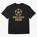 Retro World Soccer 2026 Design Oversized T-Shirt Enjoy the Biggest Football Party of FIFA World Cup 2026 Group Stage Filled with Messi, Neymar and Mbappe, Netherlands Energy, Goal Celebration Energy, Supporter Heritage, Football Icons and Worldwide