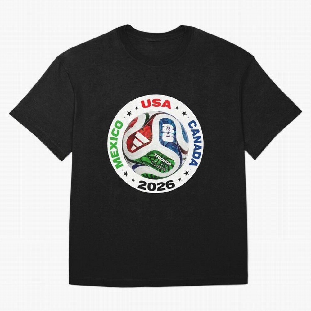 Trionda 26 Soccer Ball - North America 2026 Football Art Oversized T-Shirt Honor Football Greatness during Match Day Hype around FIFA World Cup 2026 USA Canada Mexico, Mbappe, England, Global Supporter Spirit, Legendary Goals, National Colors and