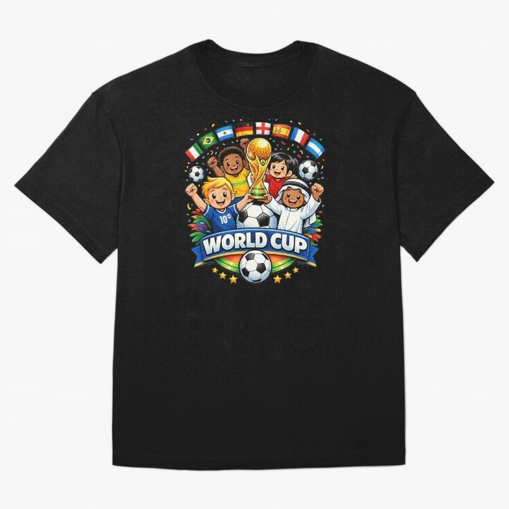 World Cup Football Oversized T-Shirt Live for the Drama of Global Football Passion for FIFA World Cup 2026, Highlighting Neymar, Argentina and Brazil, Championship Spirit, Famous Goals, Roaring Crowds and International Football Unity; Created for