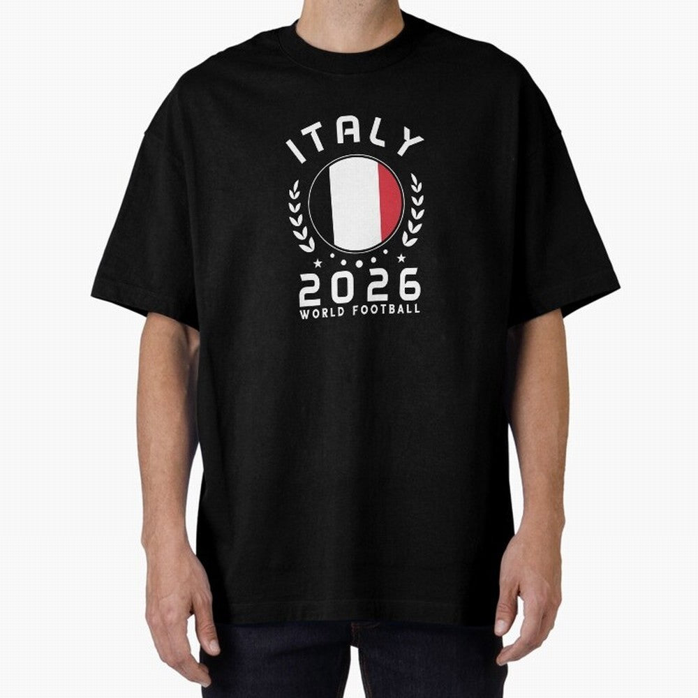 World Cup 2026 Italy Football Fan Italian Supporter T-Shirt_88563599 Oversized T-Shirt Capture the FIFA World Cup 2026 Journey through Messi, CR7 and Mbappe Highlights, Brazil Pride, Retro Football Energy, Iconic Rivalries, Trophy Chase Drama and