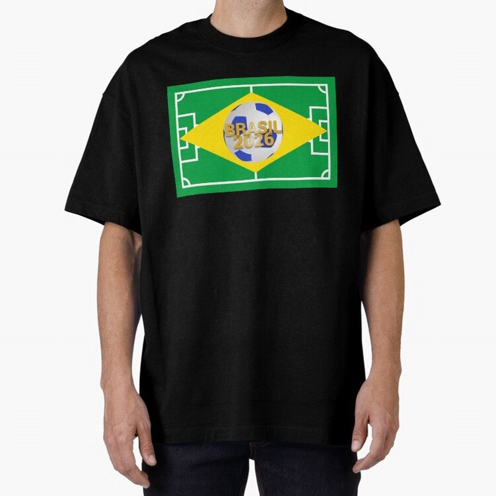 Brazil World Cup 2026 Oversized T-Shirt Support Iconic Players in Match Day Hype around FIFA World Cup 2026, Neymar, Haaland and Cristiano Ronaldo, Argentina, France and Brazil, Football History, Final Match Energy, Crowd Noise and Once in a