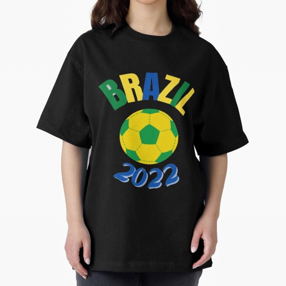 Brazil FIFA world cup 2022 T shirt Oversized T-Shirt Stand Out with Spirit from Global Football Passion for FIFA World Cup 2026 USA Canada Mexico, Capturing Messi and Cristiano Ronaldo, England, Vintage Soccer Flavor, Modern Football Stars,