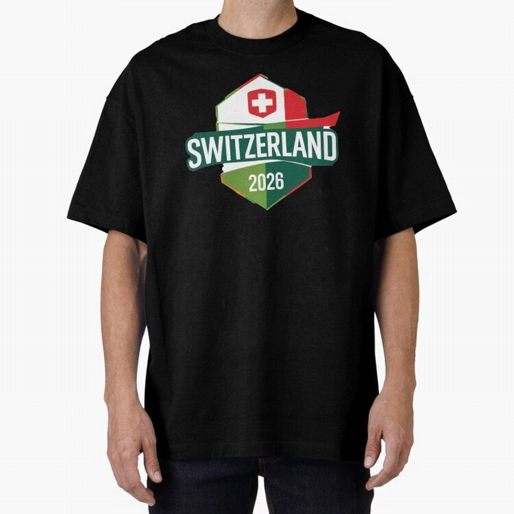 Switzerland WC2026 Oversized T-Shirt Stand Out with Spirit from FIFA World Cup 2026 for Fans of Haaland and Argentina and Brazil, Bringing Football Passion, Legendary Performances, Festival Vibes and Supporter Community; Built for Supporters