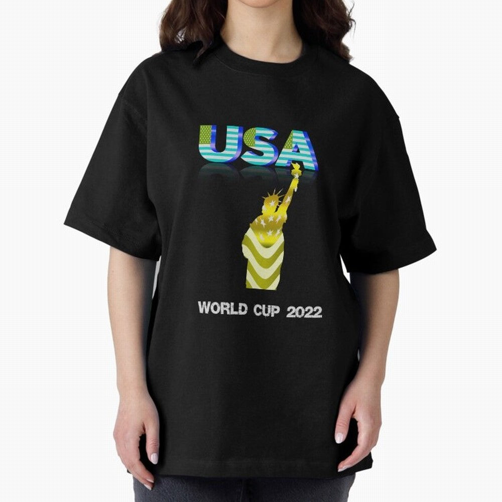 USA World Cup 2022 Oversized T-Shirt Stand Out with Spirit from Global Football Passion for FIFA World Cup 2026, Inspired by Haaland, Brazil, Match Day Excitement, Supporter Culture, Golden Goals and Global Football Passion; Perfect for People Who