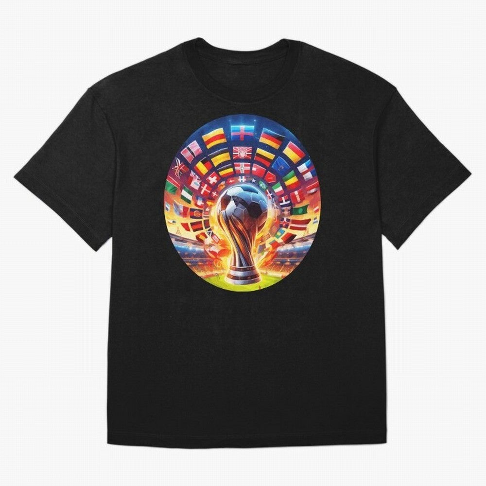 Global Football Fever (The Road to Victory) Oversized T-Shirt Bring Trophy Dreams to FIFA World Cup 2026 Group Stage Spirit, Featuring Netherlands, Mbappe, Football Festival Excitement, Trophy Ambitions, Country Rivalries and Star Player Buzz;