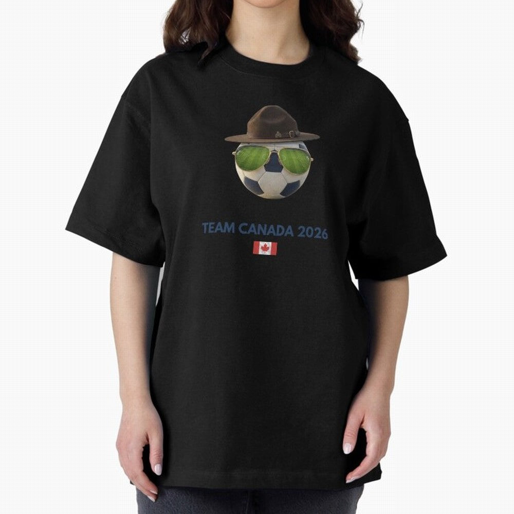 Soccer Fan Gear: Team Canada 2026 Oversized T-Shirt Celebrate Golden Goal Energy in FIFA World Cup 2026 for Fans of Messi, CR7 and Mbappe and Spain and Netherlands, Bringing Match Day Excitement, Supporter Culture, Golden Goals and Global Football