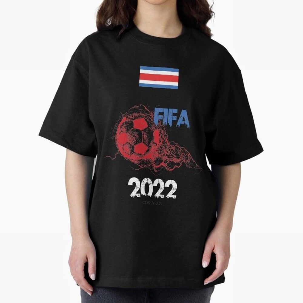 World Cup Qatar 2022 Costa Rica Oversized T-Shirt Support Your Favorite Stars during Match Day Hype around FIFA World Cup 2026 Group Stage, Messi and Cristiano Ronaldo, Argentina, France and Brazil, Sports Nostalgia, International Competition,