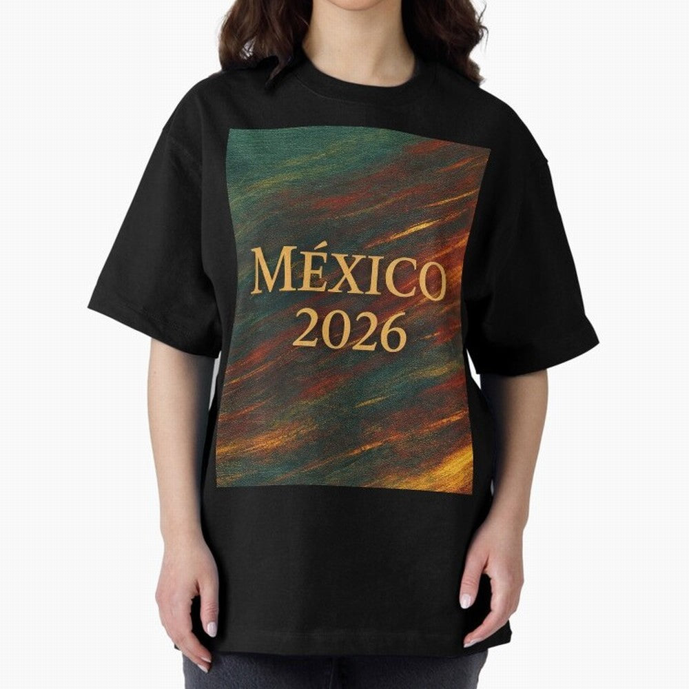 Mexico 2026 Arc of Color - Elegant and Luxury Design for Soccer Fans Oversized T-Shirt Show Up for the Glory of FIFA World Cup 2026 Group Stage for Fans of Neymar, Haaland and Cristiano Ronaldo and Brazil, Portugal and Argentina, Bringing Stadium