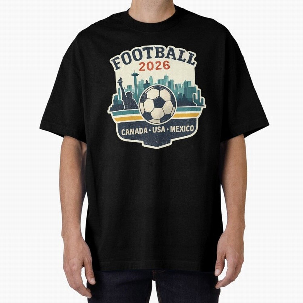 Football 2026 One World One Goal Oversized T-Shirt Keep Football History Alive during FIFA World Cup 2026 Group Stage for Fans of Messi and Netherlands, Bringing Goal Celebration Energy, Supporter Heritage, Football Icons and Worldwide Tournament