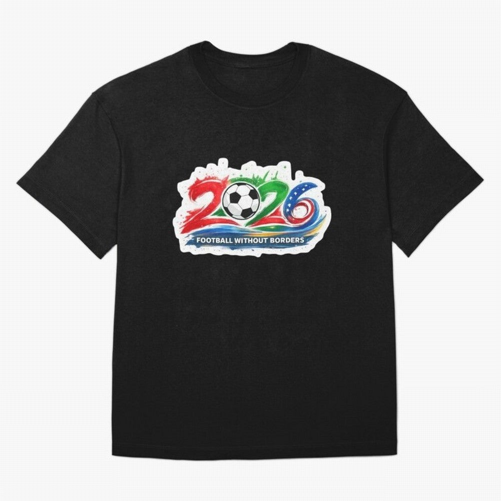 Football Without Borders 2026 Artistic Logo Oversized T-Shirt Stand Out with Spirit from FIFA World Cup 2026 Spirit, Centered on Portugal, Cristiano Ronaldo, Stadium Chants, National Pride, Trophy Dreams and Unforgettable Football Memories; Made
