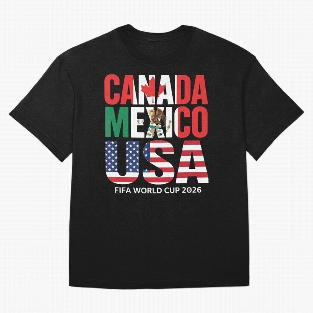 Canada Mexico USA 2026 World Cup Host Nations Oversized T-Shirt Follow the Final Road of the FIFA World Cup 2026 Journey through Messi, Neymar and Mbappe Highlights, England and Germany Pride, Champion Mindset, Group Stage Buzz, Knockout Tension