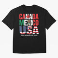 Canada Mexico USA 2026 World Cup Host Nations Oversized T-Shirt Follow the Final Road of the FIFA World Cup 2026 Journey through Messi, Neymar and Mbappe Highlights, England and Germany Pride, Champion Mindset, Group Stage Buzz, Knockout Tension