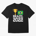Brazil Soccer Team Fan Football Brazilian Flag 2022 T-Shirt - Brazil T shirt Soccer - Brazil Flag Vintage - Brazilian Oversized T-Shirt Show Your Tournament Heart for FIFA World Cup 2026 USA Canada Mexico Centered on Mbappe and Neymar, Brazil