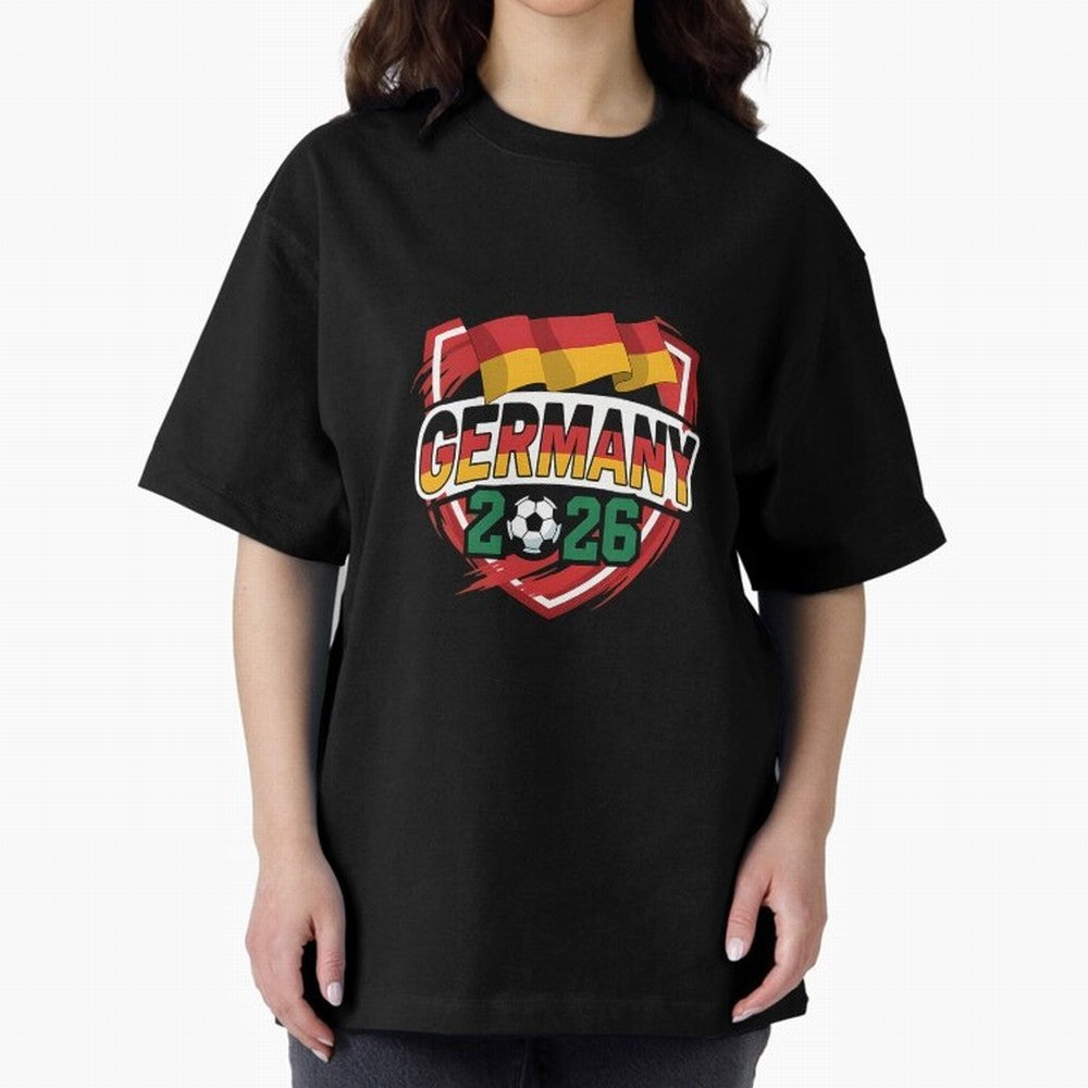 Germany World Cup 2026 Germany Football Oversized T-Shirt Relive the FIFA World Cup 2026 USA Canada Mexico Journey through CR7 and Messi Highlights, Brazil, Portugal and Argentina Pride, Sports Nostalgia, International Competition, Famous Players