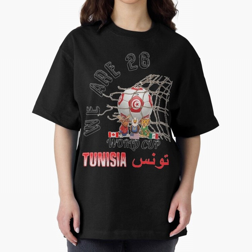 World cup 26 - Tunisia Oversized T-Shirt Bring Legendary Rivalry Energy to FIFA World Cup 2026 Group Stage Spirit, Connected to Portugal, Messi and Cristiano Ronaldo, Match Day Excitement, Supporter Culture, Golden Goals and Global Football